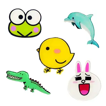 

1PCS Cute Animal Cartoon Icon Brooch Frog Rabbit Chick Badge Acrylic Pin For Kids Party Gifts Backpack Clothes Decoration