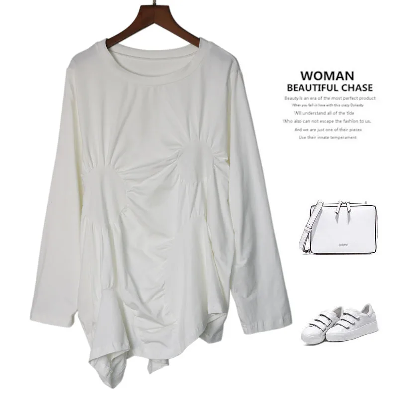 Brand New Polka Dot Tops New Autumn Long Sleeve Women's Loose Thin T-shirt Women Fashion Tsrhits Patchwork SA447S30