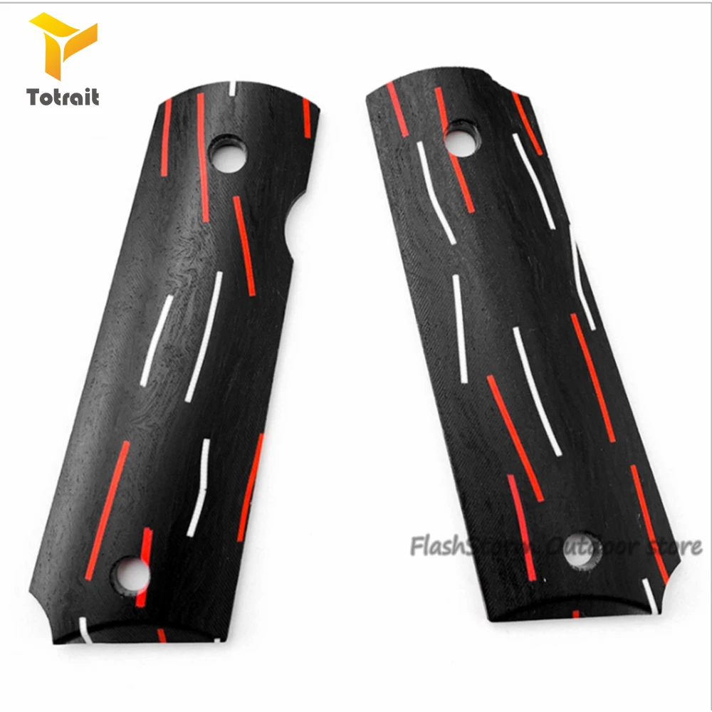 

TOtrait 1 Pair colt 1911 Professional G10 Knife red Handles Patch Textured Material Scales Non-slip Blanks For 1911 Grips 2pcs