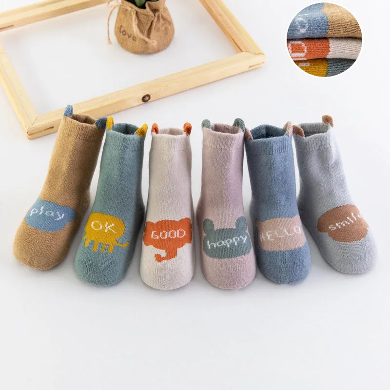 Autunm Winter Baby Socks For Newborns Toddler Cute Cartoon Socks For Girls Warm Soft Cotton Boy Child Socks Infants