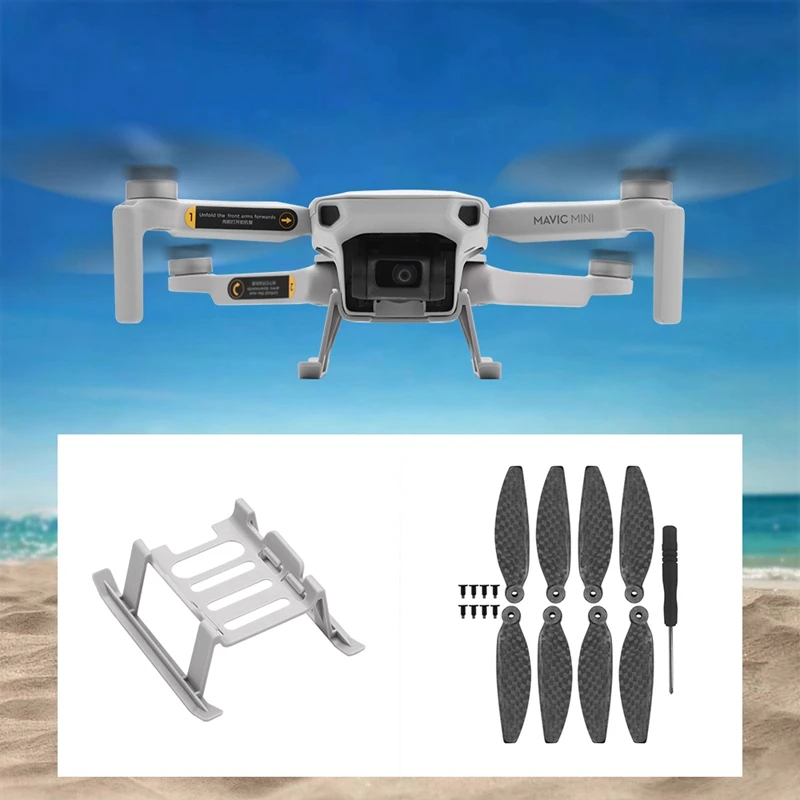 New CIX Carbon Fiber Foldable Quick Release Propeller CW CCW Props+Raise the Tripod for DJI MAVIC Mini RC Drone Quadcopter 
