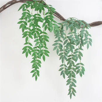 1pcs Artificial Willow Vine Green Leaves Simulation Plant Ivy Rattan Wreath Wedding Decoration Home Garden Hotel Fake Flowers