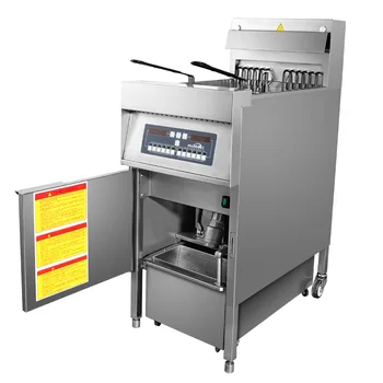 

Vertical Microcomputer controlled frying machine deep fryer with single cylinder 33L electric fryer with oil filter