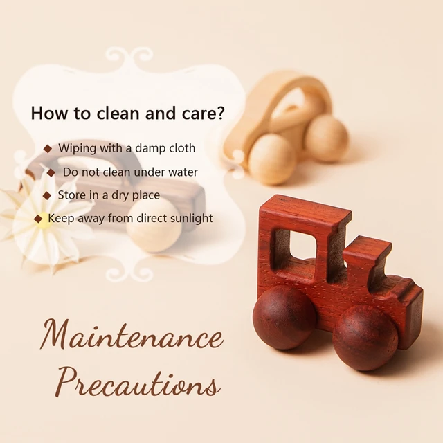 1pc Organic Beech Wooden Car For Babies BPA Free Montessori Toys Wooden Rattle Brain Game Toys Handmade Crafts Gift Child Block 4