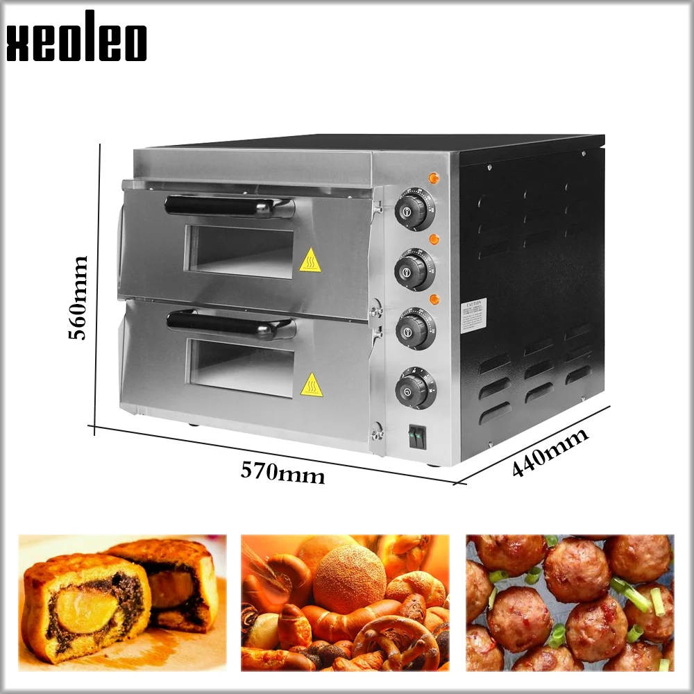 XEOLEO Electric Baking oven Pizza oven machine Pizza Baking machine Commercial Double layer Bakery oven ~350 degree 16inch 3000W