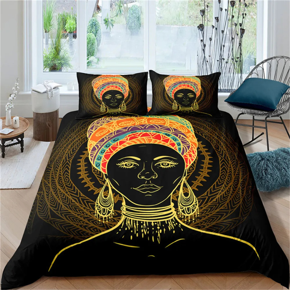

Home Textiles Luxury 3D Indian Woman Print 2/3Pcs Comfortable Duvet Cover PillowCase Bedding Set Queen and King EU/US/AU Size