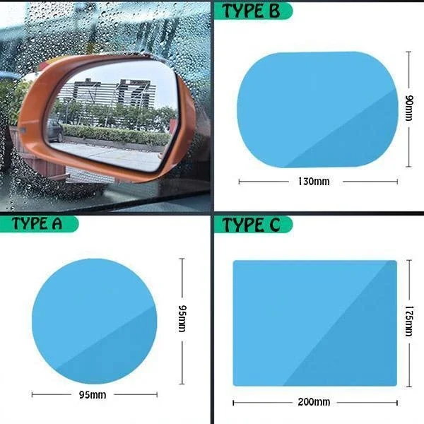 

2pcs Set Car Window Clear Film Anti Fog Film anti-glare window foil auto protective stickers Rear View Waterproof Car Sticker