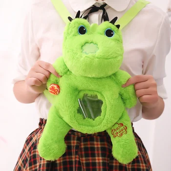 

Frog Plush Frog Bag Children's Backpack Cartoon Candy Storage Crossbody Diagonal Become Shoulder Bag School Boy Girl Bag Bagpack