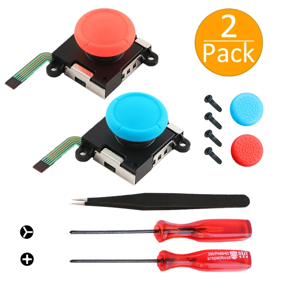 R-B 2PCS Джойстик для пальца палка Joystic sensor Module Замена 3D аналоговый ремонтный набор инструмент для переключателя nigd Nintend Switch NS Joy-Con Fix Drifting - Цвет: R-B 2PCS
