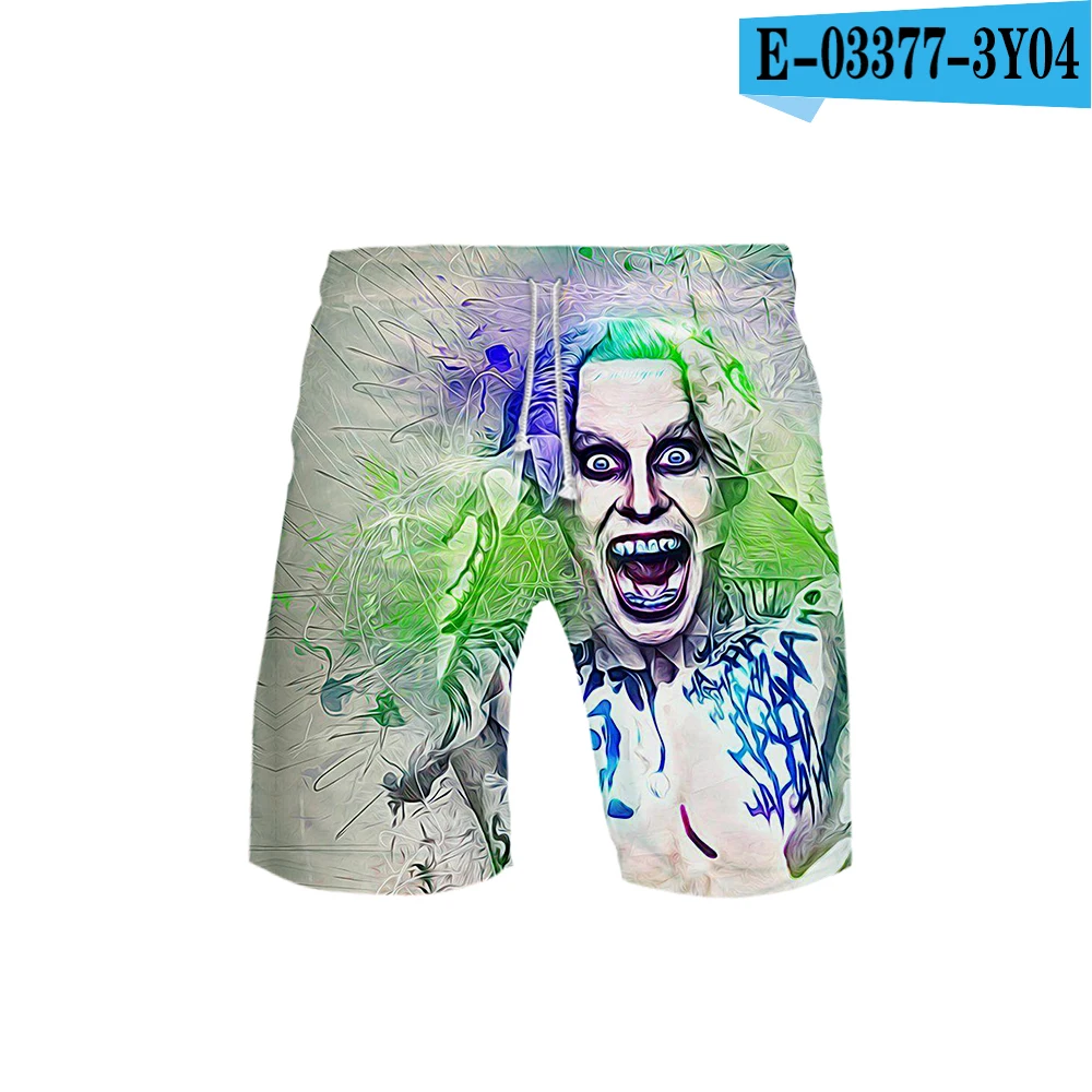 Летние мужские пляжные шорты HAHA Joker с 3D принтом, мужские повседневные Мягкие шорты высокого качества - Цвет: 3Y04
