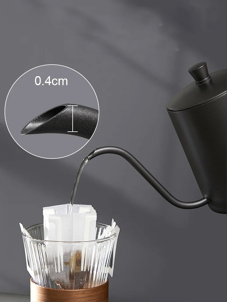 Drip Kettle 350ml 600ml Hand Make Coffee Tea Pot Non-stick Coating Food Grade Stainless Steel Gooseneck Drip Kettle Thin Mouth