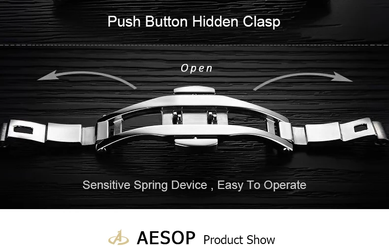 AESOP 9015 Automatic Mechanical Watches Watch for Men Date Month and Week Display Waterproof Male Wrist Watch Men reloj hombre