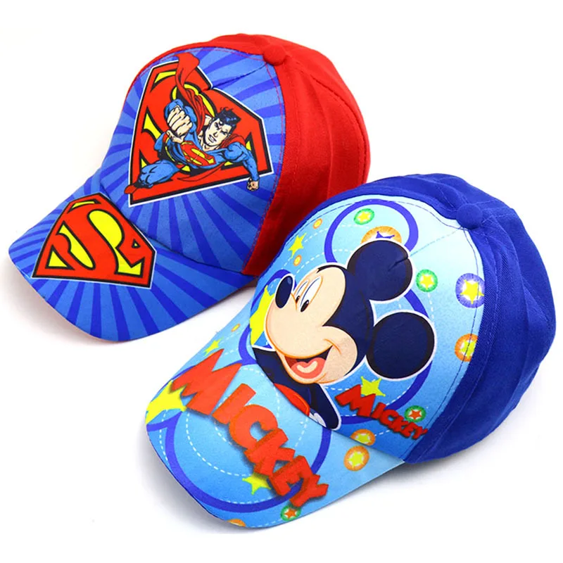 Шапки для детей, кепка «Капитан Америка», бейсбольная кепка «мстители», Кепка с Микки Маусом, бейсболка, Детская кепка с популярными героями