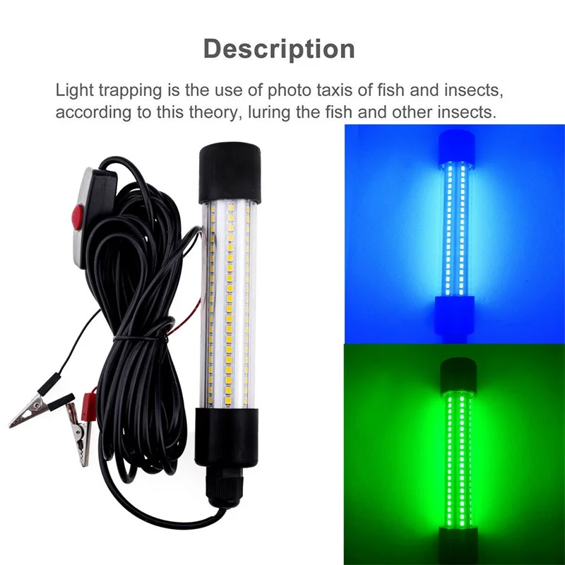 126LEDs 12V LED Underwater Light Lamp Waterproof IP65 For Submersible Night Fishing Boat Outdoor Lighting White Green Blue Light underwater pond lights