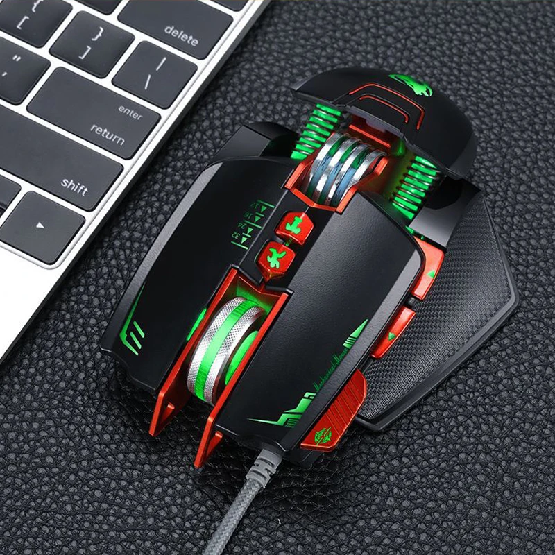 V9 Проводная игровая мышь USB 3200DPI компьютерная с 8 кнопками светодиодная