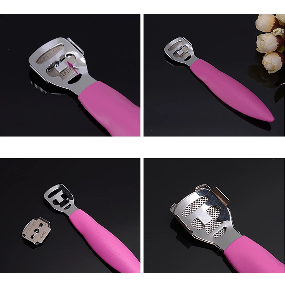 1pc Stainless Steel Pedicure Tools Dead Skin Remover with 10pcs Foot Pedicure Blades Foot Care Tool Callus Remover