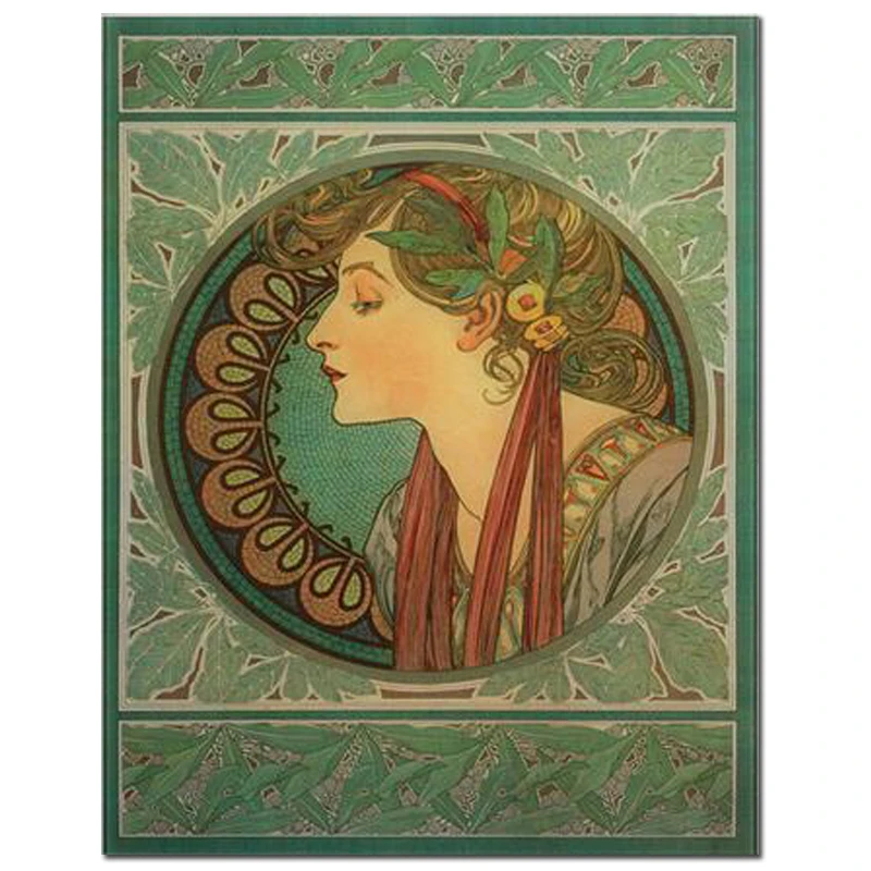 

5D Cross Stitch Full Round diy diamond painting Alphonse (Alfons) Mucha Times of the Day Diamond Embroidery 3d stone JS5133