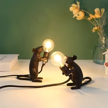 Nowoczesne z żywicy mysz lampa stołowa E12 żarówka lampka nocna lampka na biurko oprawy oprawa craft lampa do domu wystrój salonu tanie i dobre opinie HOSPORT NONE CN (pochodzenie) Lampy stołowe Available Acceptable
