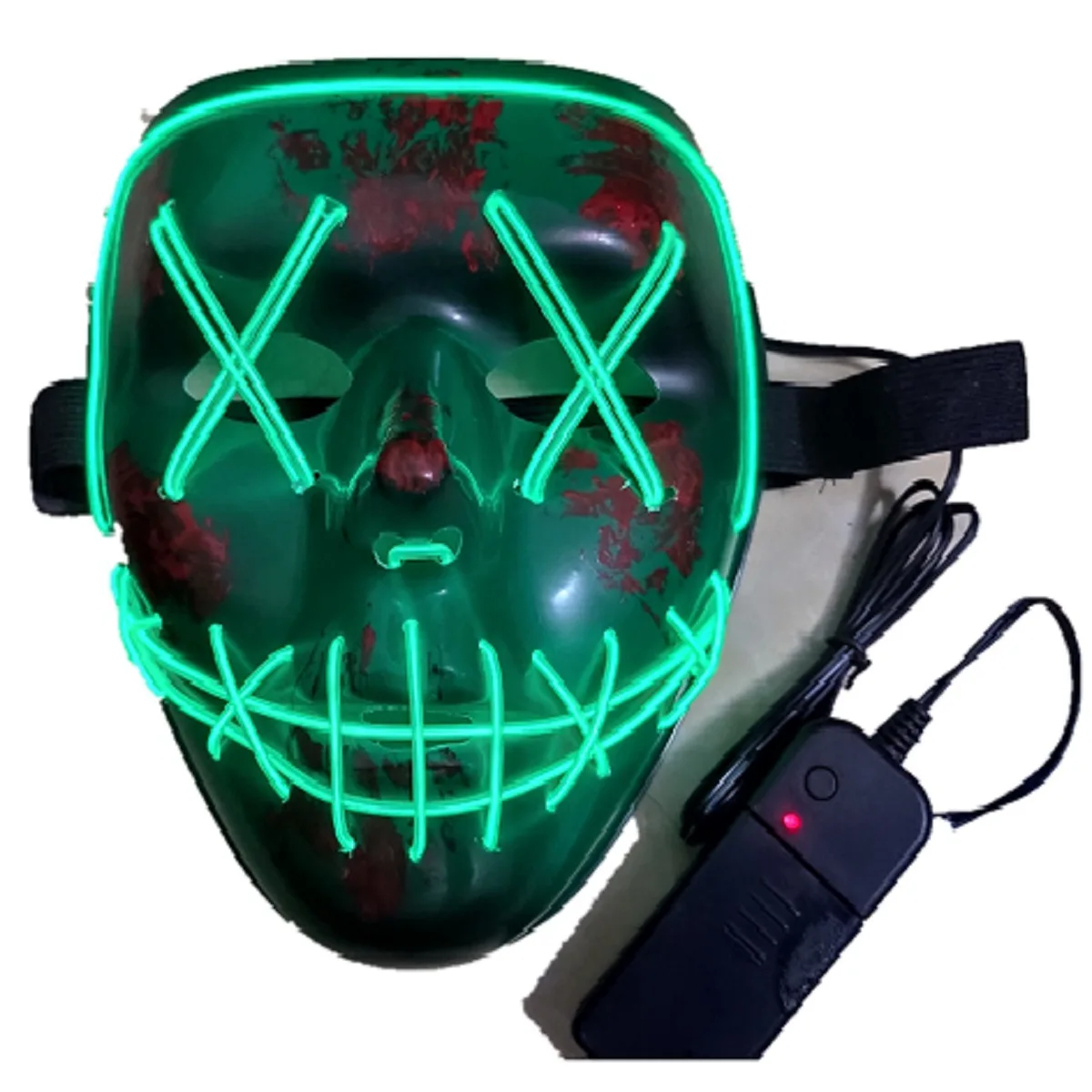 Luminous Mask EL Cold Light Halloween Shock Green End Bloody Horror Mask LED Party Mask