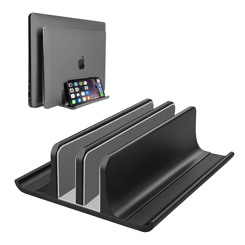 Adjustable Metal Vertical Laptop Stand Newly Designed 2 Slot Aluminum