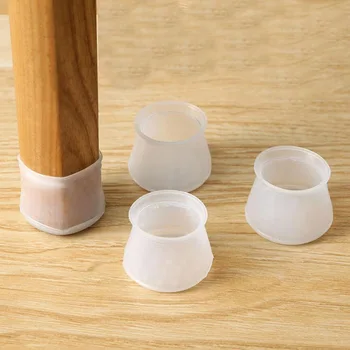 

4pc Table Chair Foot Protection Leg Silicone Cap Pad Non-slip Furniture Table Feet Cover Floor Protector Furniture Hole Plugs