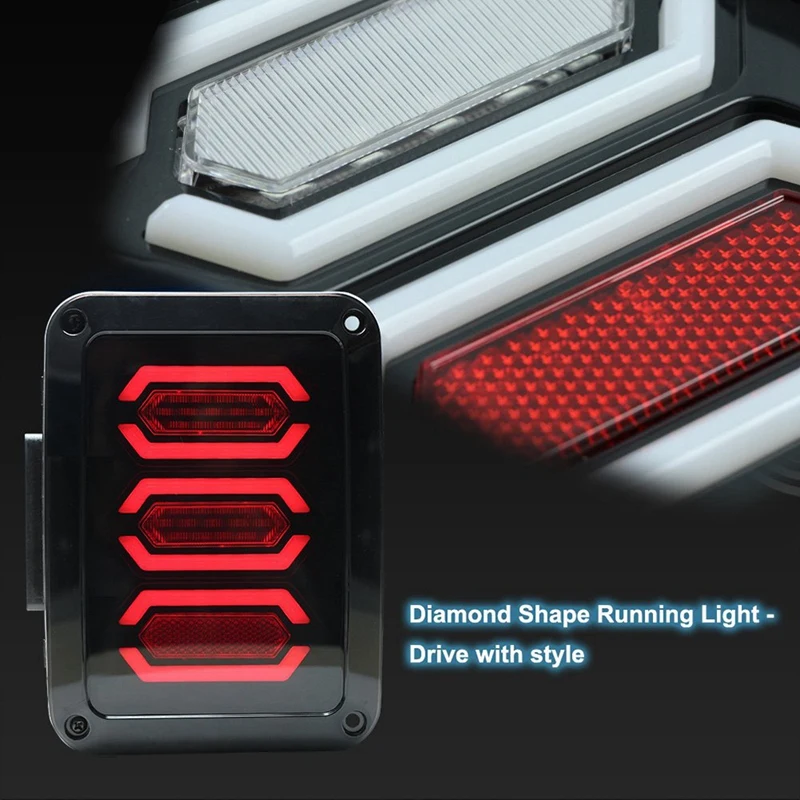 Задний светильник s Led Smoked Diamond style для Jeep Wrangler 07-17 Jeep Jk тормозной задний Поворотный Светильник дневной ходовой сигнальный светильник