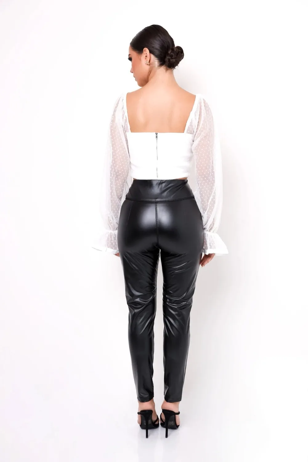 Sexy Lace Square Neck Women Blouse Shirt Elegant Puff Sleeve Top Shirt Vocation Vintage Female Black Winter Blusa Shirts AG-61
