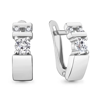 

AQUAMARINE earrings with cubic zirconia, silver 925