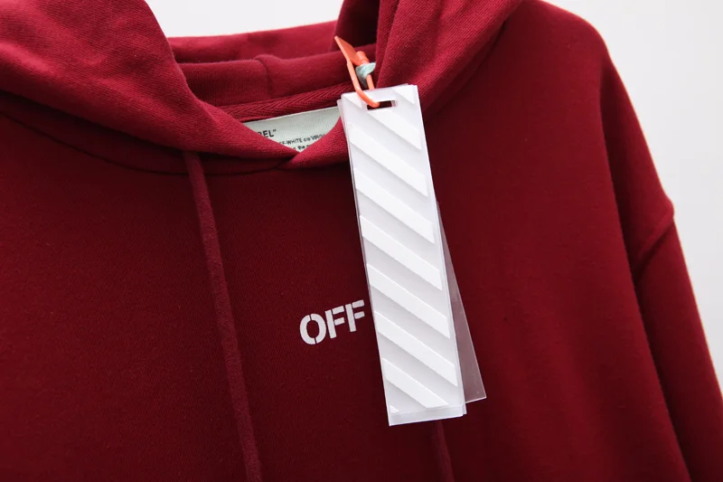 19ss Off-White OW косая полоска стрела Мужчины Женщины влюбленные Мода хлопок Повседневная Толстовка с капюшоном свободная Куртка Пуловер
