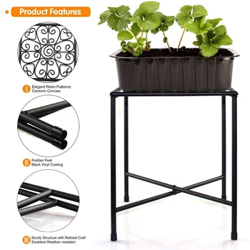 

Living Room Plant Stand Easy Install Iron Art Modern Freestanding Detachable Home Decor Indoor Outdoor Patio Flower Pot Holder