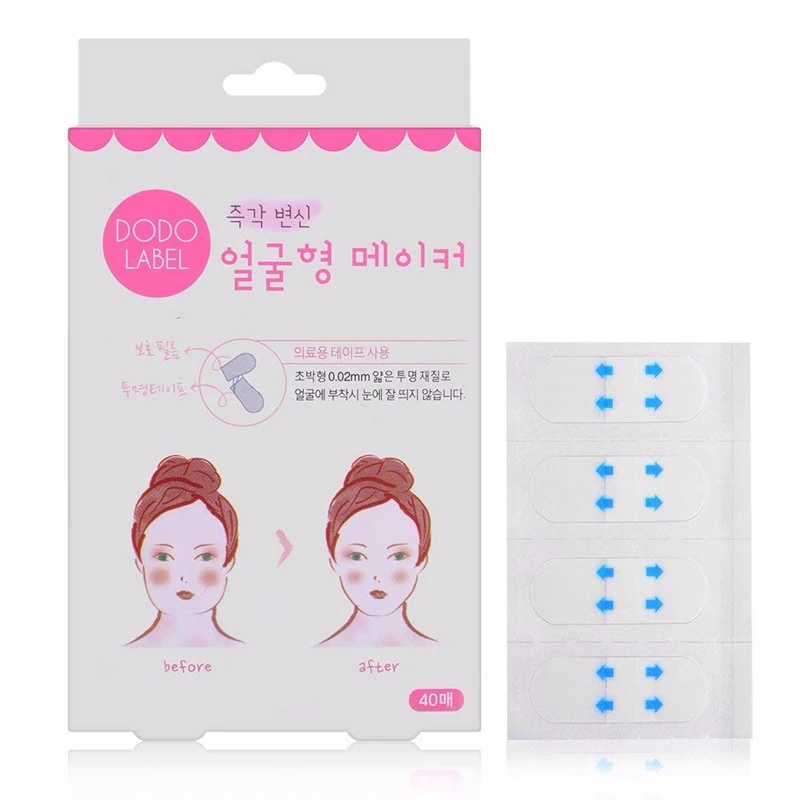 

40 Pcs/Set Invisible Thin Face Stickers Face Facial Line Wrinkle Sagging Skin V-Shape Face Lift Up Fast Chin Adhesive Tape Rubb