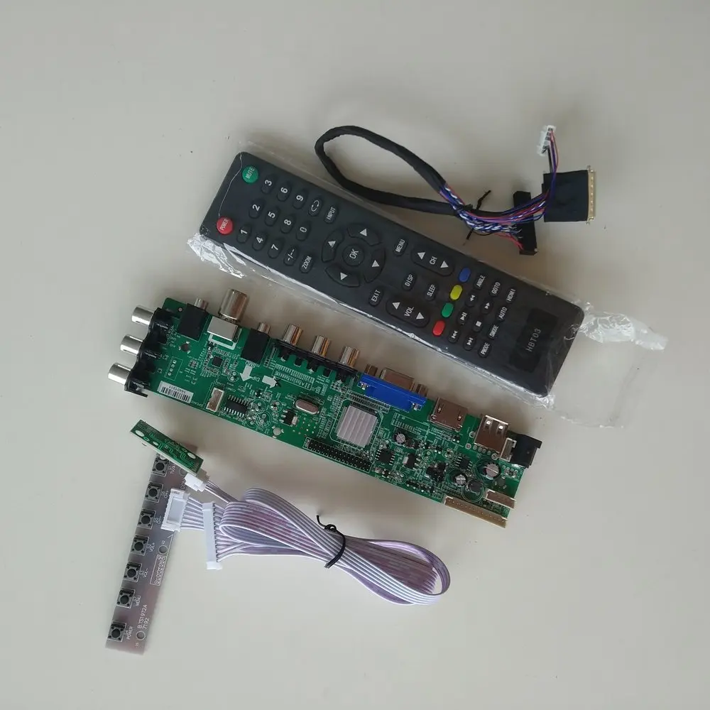 Комплект для N156BGE-L21 40pin LVDS DVB-T плата контроллера сигнала ТВ VGA USB 3363 Цифровой HDMI AV светодиодный 1366X768 15," панельный экран