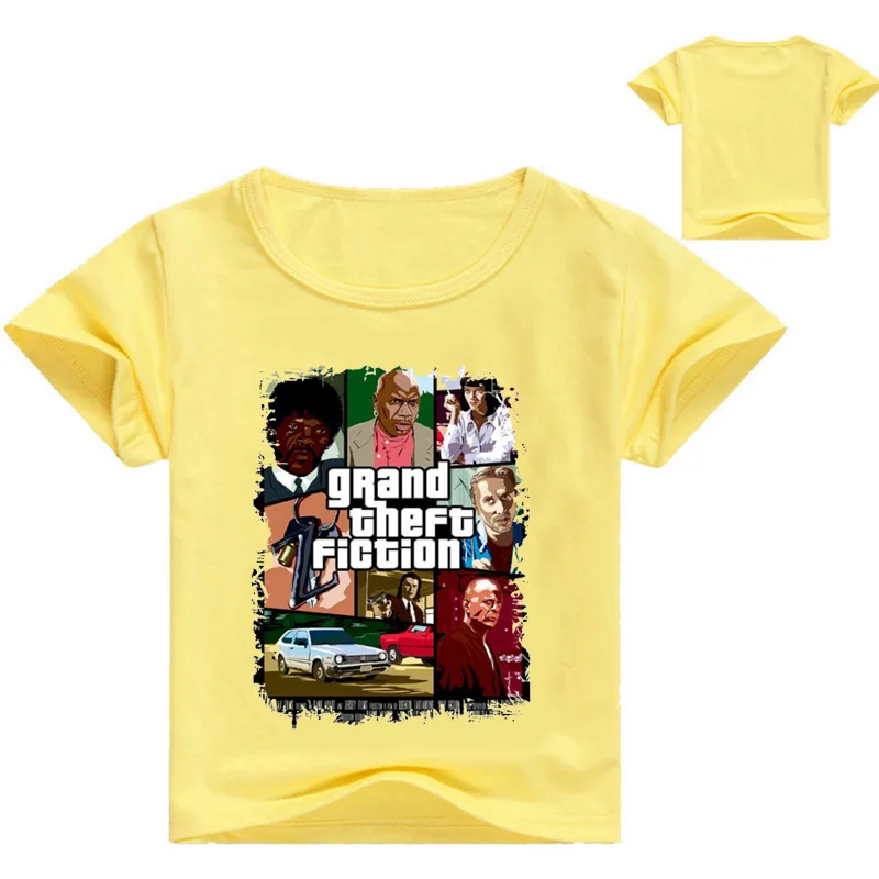 yellow 2 Новая футболка для мальчиков и девочек gta, футболки gta Street Fight Long with gta, одежда Детские хлопковые футболки с короткими рукавами, детская одежда 3-12 - Цвет: yellow 2
