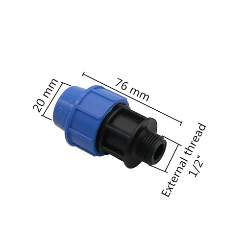 Black with blue DN20 прямой тройник локоть PE разъемы заглушка 20 мм до 1/" мужской/женский резьба трубы разъем садовые орошения адаптеры - Color: Black with blue