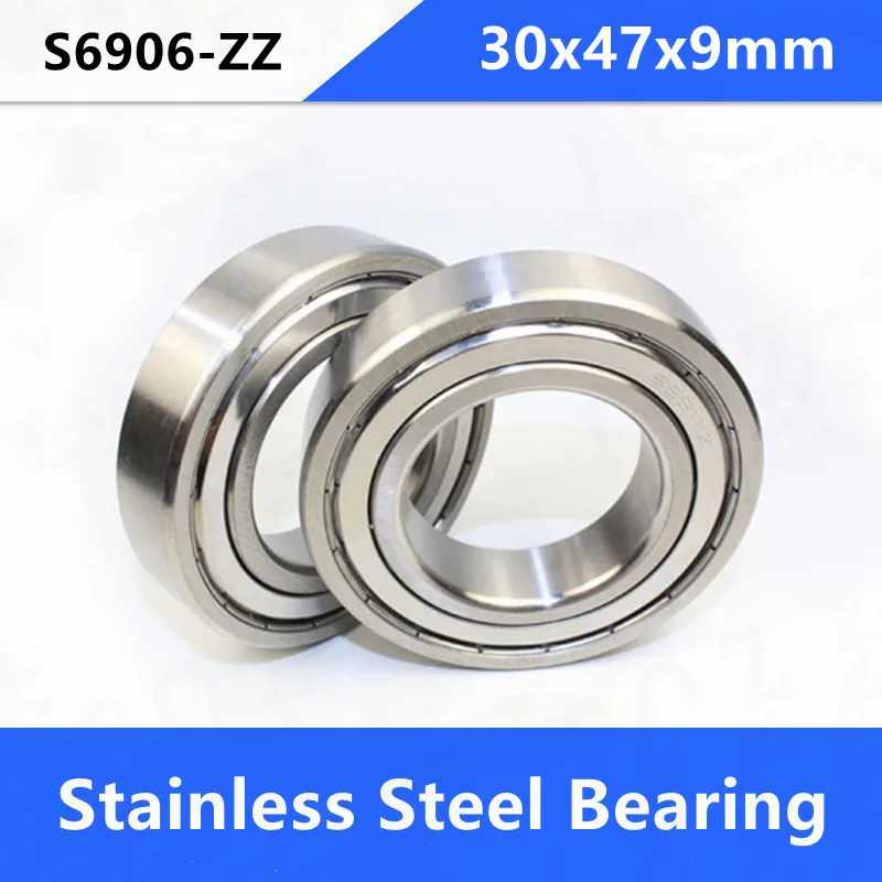 

10pcs/lot ABEC-5 S6906ZZ S6906-2Z 30*47*9 mm stainless steel 440C deep groove ball bearing 6906 30x47x9 mm