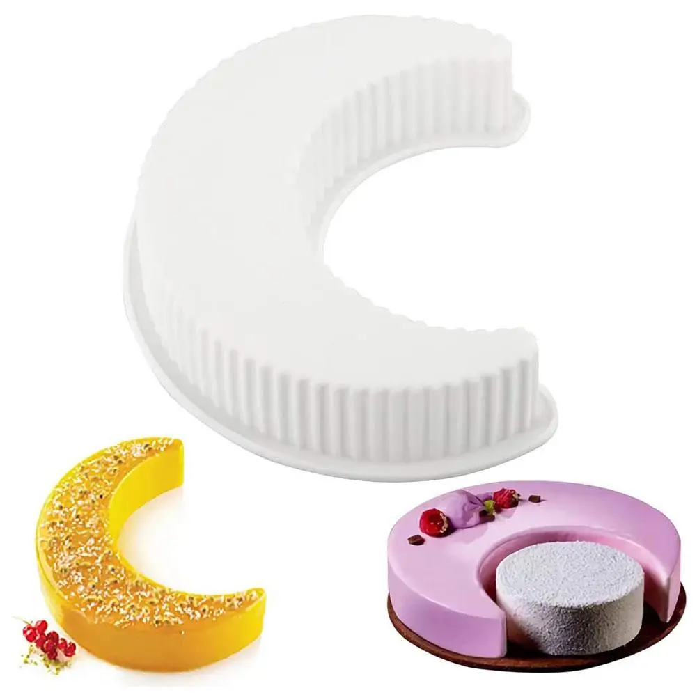 3D Moon Shape Cake Silicone Mold Reusable Ramadan Pan Handmade Baking for Kitchen | Дом и сад