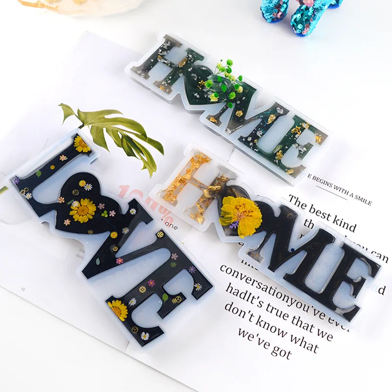 DIY LOVE Sign Crystal Resin Casting Mold Silicone Jewelry Gypsum Ornament Making Tool Christmas Decorative Craft TSLM1 | Дом и сад