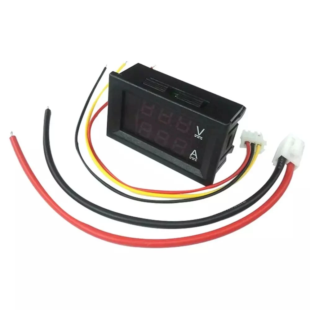 Digital Voltmeter Ammeter DC 100V 10A Blue Red LED Dual Volt Meter Gauge Electromobile Motorcycle Car
