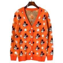 Осень Мультфильм Вязание негабаритных лучший свитер длинный теплый кардиган женское Свободное пальто уличная джемпер женский вязаный толстый