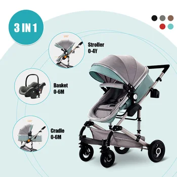 

Four Wheels Folding Baby Trolley High-view Baby Strolley Multi-functional Pam Kids Stroller Carriage Pushchair For Newborns