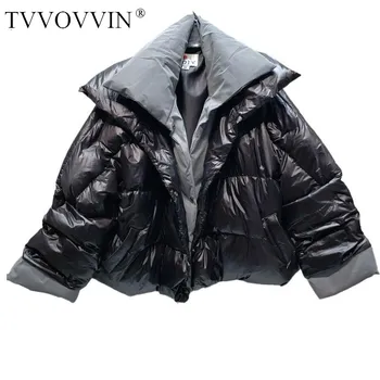 

TVVOVVIN Women Down Coat Double Collar Thickened Womens Down Jackets Slim Short White Duck Down Coats Women Winter Jacket NMDZ