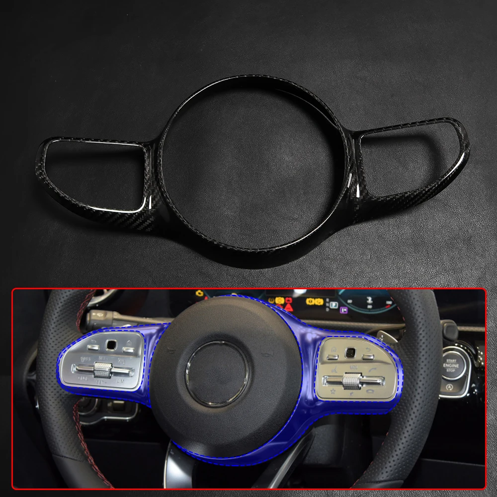 BlackStuff Portachiavi In Vera Fibra Di Carbonio 3K Per Mercedes A-Class W177 A35 2018+, Nero Spigato