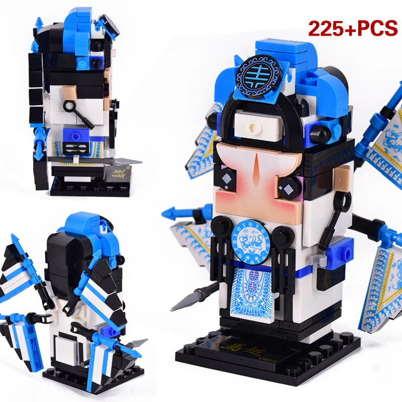 Peach Garden Giured Brick Figures Heads History San Guo Romance Of Three Regals Model Building Blocks Mattoni Giocattoli Per Bambini