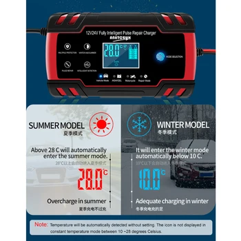 

Car battery charger 12v24v motorcycle battery EU/US Car Battery Charger Power Pulse Repair Chargers Digital LCD Display hot