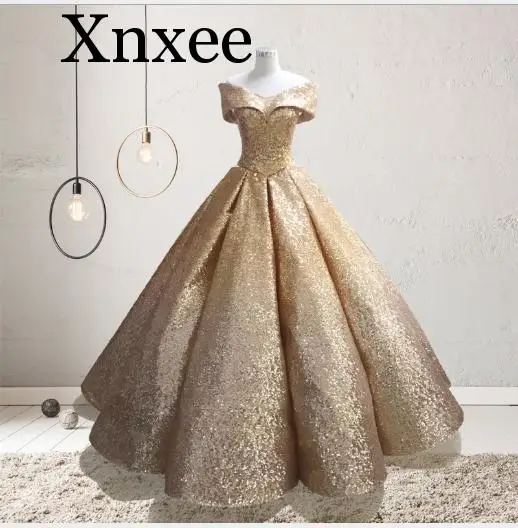 Vestido De Noiva, новые золотые и серебряные платья с постепенным цветным оформлением, украшенные блестками, 4XL