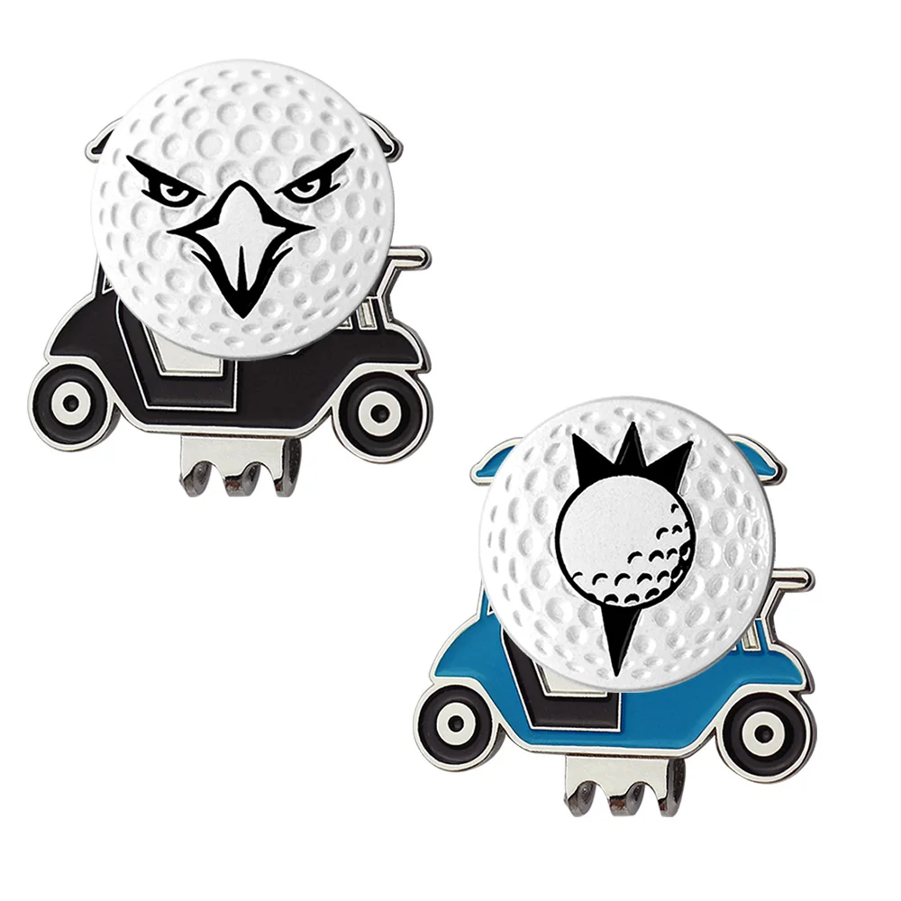 birdie ball PINMEI Golf Cart Hat Clips Ball Mark Sets эмбоссированные зажимы для кепок и маркеры для гольфа упаковка из 2 комплектов инструментов для гольфа для детей/леди гольфист - Цвет: birdie ball
