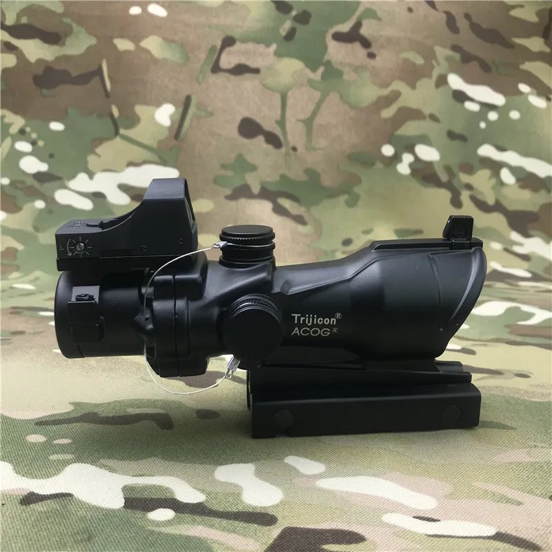 Тактический trijicon acog Стиль 4x32 винтовки прицел с Пикатинни Крепление и светильник управления doc red dot