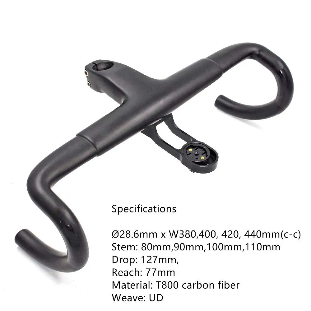 

EC90 2019 New Aero Integrated Road Bicycle Handlebars T800 UD Carbon Racing Handle Bar 380/400/420/440mmX80/90/100/110/120mm