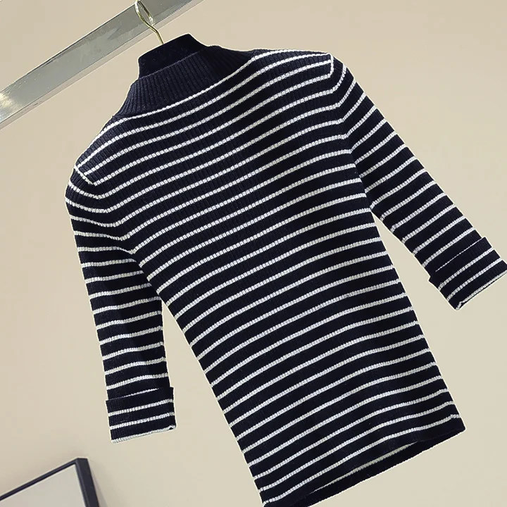 Pull Femme полувысокий воротник черный пуловер, нижнее белье новые узкие базовый свитер вязаная куртка осень-зима Джерси Mujer джемпер