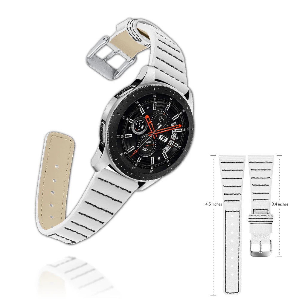 22 мм Универсальный кожаный ремешок для часов для samsung gear S3 Frontier/Classic/Galaxy Watch 46 мм аксессуары для замены часов